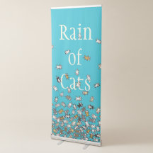 Chuva do texto feito sob encomenda azul dos gatos