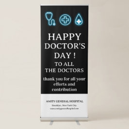Banner Retrátil Dia Internacional dos Médicos do Neon Azul