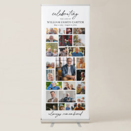 Banner Retrátil Funeral Photo Collage Template Memorial