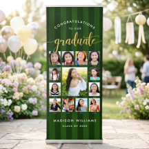 Listras Verdes Grad K–12 Dourado Script Colagem de