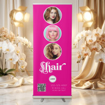 Logotipo de colagem de fotos QR do Salão de Cabelo