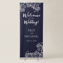 Marinho de Boas-Vindas e Elegante Branco