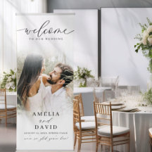 Modern White Gradient & Photo Wedding