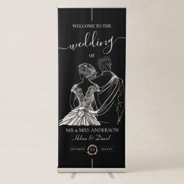 Banner Retrátil Noiva e Mão Desenhada Ilustração de Casamento