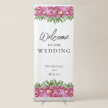 Orquídea Tropical Bem-vinda ao Nosso Casamento