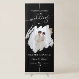 Banner Retrátil Pincel d'água Pincel Traço Boas-vindas Preto