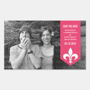 Banner rosa chic flourish Salvar adesivos de data