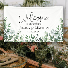 Banner Rustic Watercolor Foliage