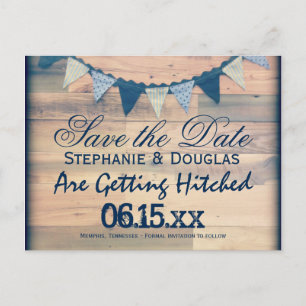 Banner Rustic Wood Bunting Salvar Cartões de Data