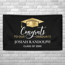Banner Simples de Graduação Dourada Preta