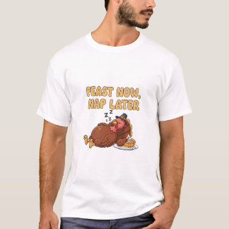 Banquete Agora Dorme Mais Tarde Engraçada Camiseta
