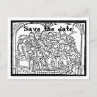 Banquete - cartão postal personalizável de data de