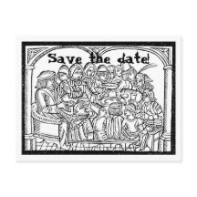 Banquete - cartão postal personalizável de data de