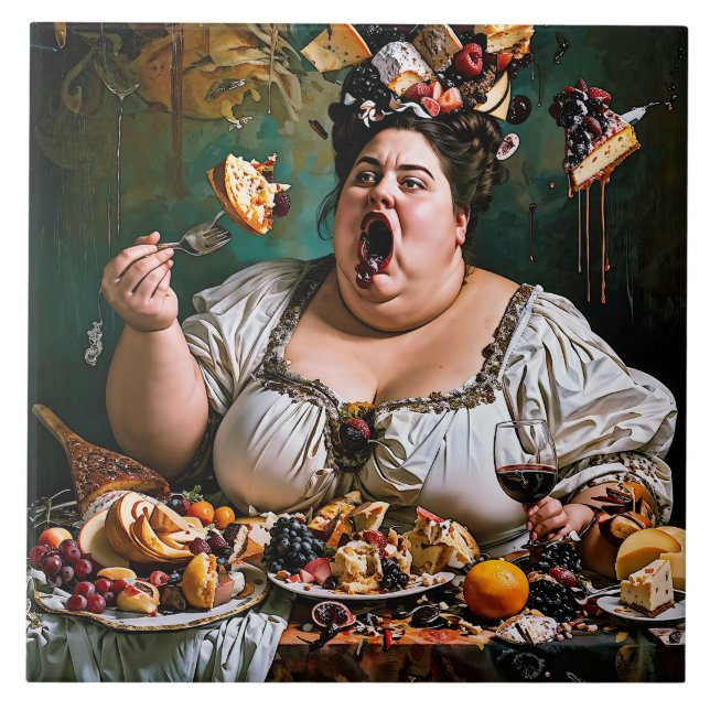 "Banquete do Caos" Trabalho de arte surreal colori (Frente)