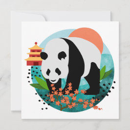 BAO SHI - Panda - cartões de nota simples - detalh