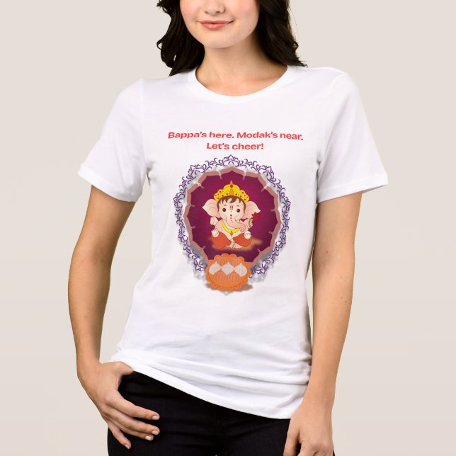 Bappa’s Here Modak’s Near Ganesh Chaturthi T-Shirt (Frente)