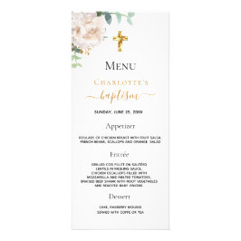 Baptism Menu White gold floral