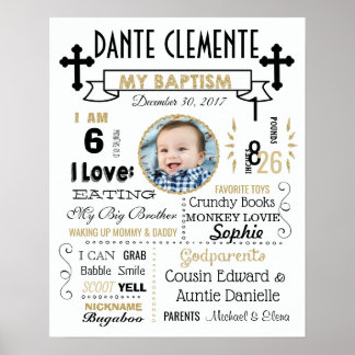 Baptism Símbolo Christening poster marco