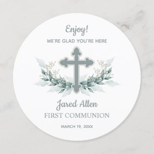 Baptismo dos cartões de agradecimentos da placa d