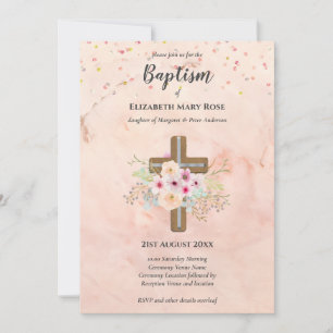 BAPTISMO moderno Christening Bautizo CONVITE FLORA