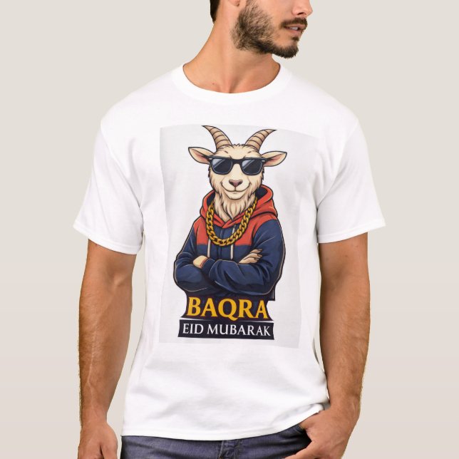 Baqra Eid Mubarak Camiseta de cabra -Cool Hoo -s (Frente)