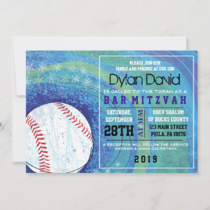 Bar BASEBALL CRAZE Bat Mitzvah Convite