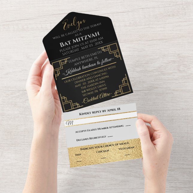 Bar Bat Mitzvah Art Deco (Tearaway)