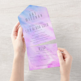 Bar BAT PERSONALIZADO Abstrato de Pastel MITZVAH