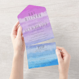 Bar BAT PERSONALIZADO Elegante Azul-Roxo MITZVAH