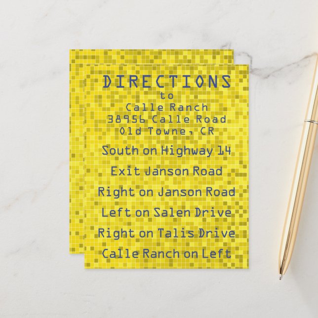 BAR BM Bat Mitzvah Game On Direction Card (Frente/Verso In Situ)