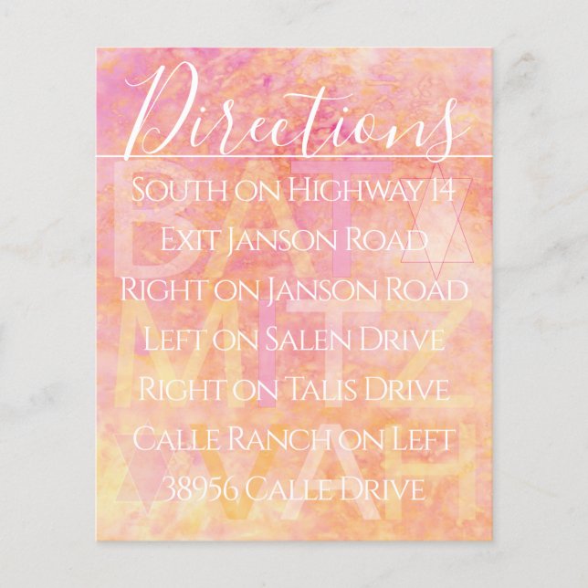 BAR BM Bat Mitzvah Simplesmente Sutil Placa de Dir (Frente)