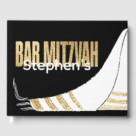 BAR BM Mitzvah Elegante Dourado Livro de Convidado