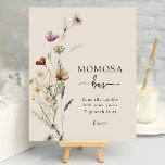 Bar Boho Momosa Poster<br><div class="desc">Boho Momosa Bar. Este na moda e elegante poster de bar mimosa de noiva apresenta lindas flores silvestres de cor d'água pintadas manualmente,  organizadas em um adorável buquê lateral. Localize itens correspondentes na Coleção de Chás de fraldas de flor selvagem do Boho.</div>