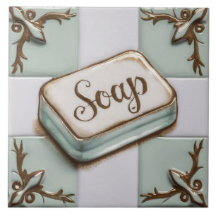 Bar Branco e Azul de Soap Engraçado Banheiro