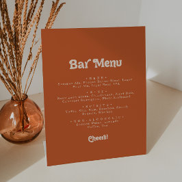 Bar de Casamento de Terracota Simples Formal
