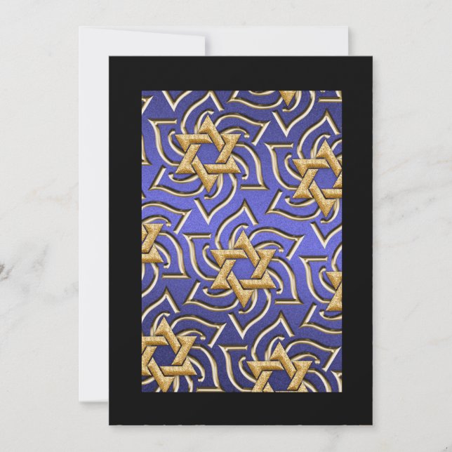 Bar de Convite Mitzvah Estrela Dourada de David Bl (Frente)