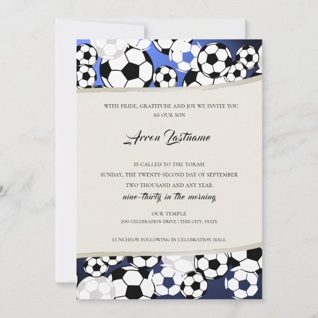 Bar de Convite para Futebol Mitzvah (Verso)