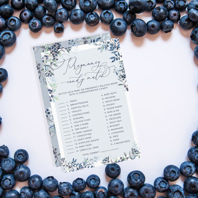 Bar de doce de gravidez de mirtilo | Jogo Chá de f (Criador carregado)