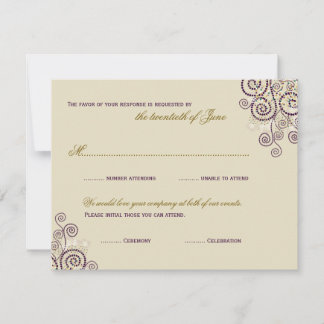 Bar de espirais roxas boho / placa RSVP de Bat Mit