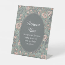 Bar de Flores para Chá de Noiva Vintage Sage Dusty