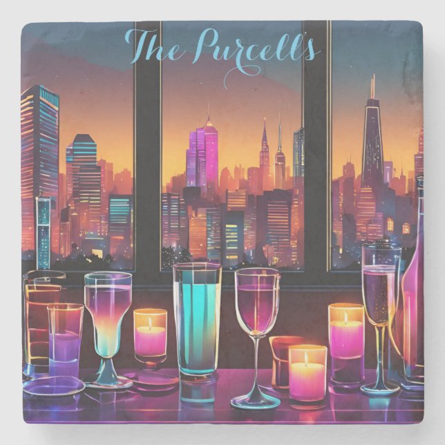 Bar de Nova Cidade Moderna Porta copos de Pedra Ma (Frente)