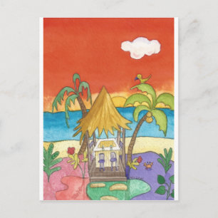 Bar de praia no cartão postal Sunset