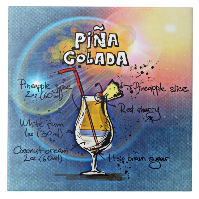 Bar de receitas Pina Colada Azul (Frente)