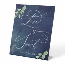 Bar de Sobremesa de Casamento Verde Azul Escuro