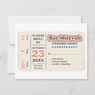 Bar desportivo Mitzvah RSVP Resposta Azul