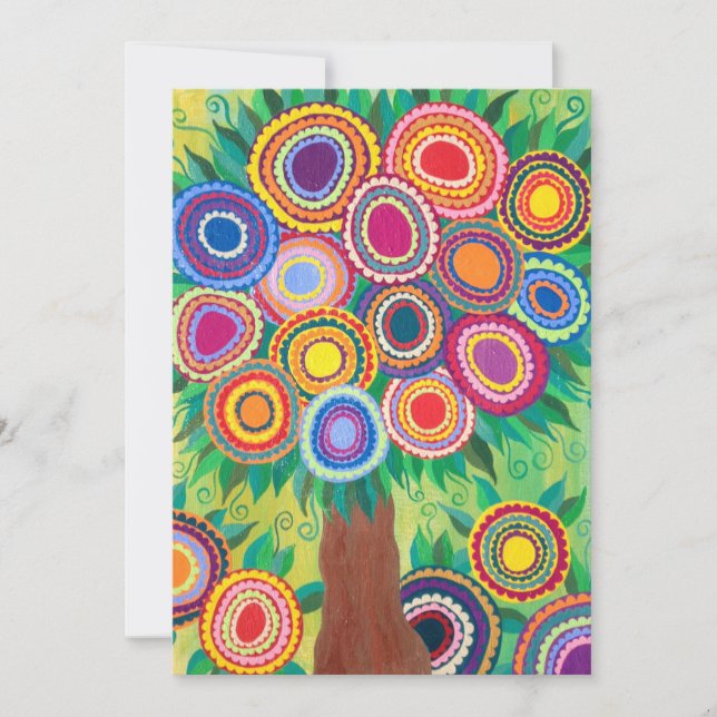 Bar do Convite Mitzvah Árvore Chá da Vida (Frente)