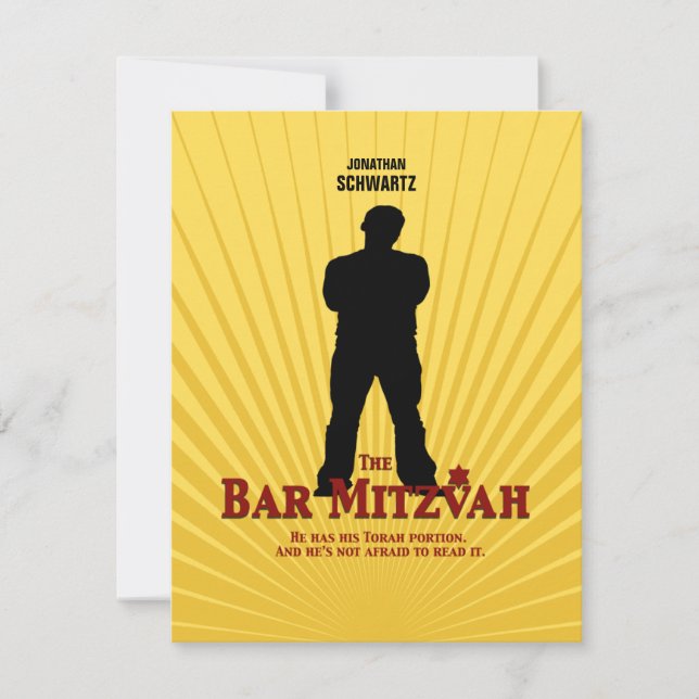 Bar do Movie Star Mitzvah Resposta RSVP Amarelo (Frente)
