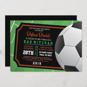 Bar do SOCCER TICKET Bat Mitzvah Convite