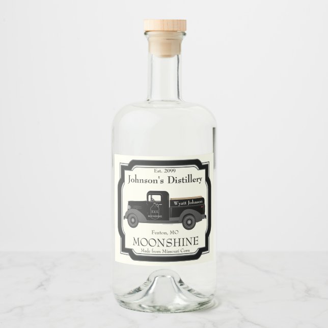 Bar doméstico diversão Moonshine Jug Vintage Truck (Frente)