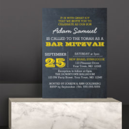 Bar Dourado do quadro-pessoal Mitzvah Convite sem 